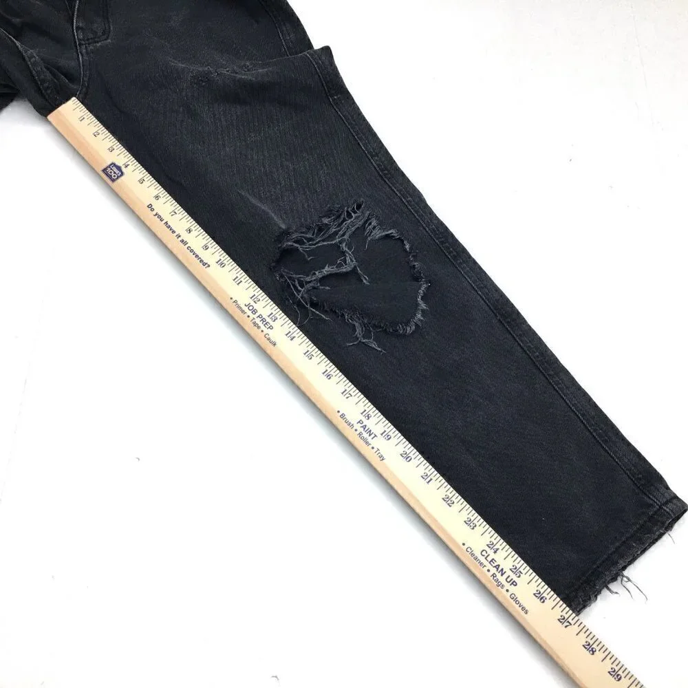 Free People We The Free Faded Black High Rise Jeans Distressed size 27
